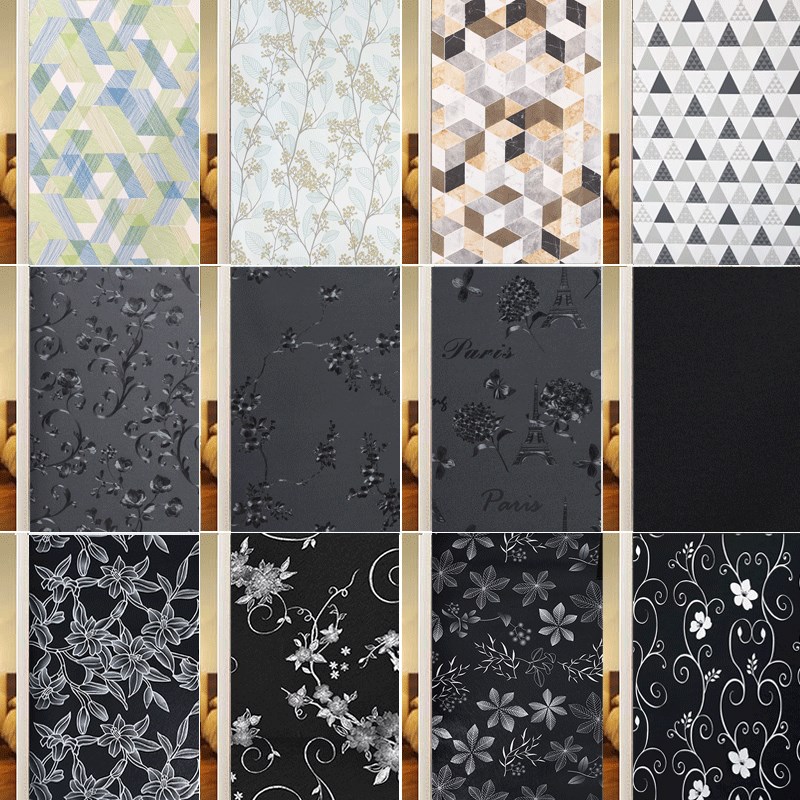 隔热黑色防走光防窥视全遮光玻璃贴纸不透光不透影窗户防晒窗花纸