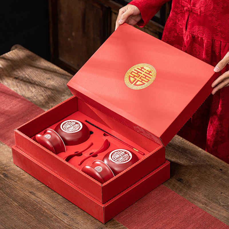 结婚敬茶杯茶具茶碗套装改口喜庆红色盖碗一对陶瓷喜碗陪嫁礼盒装,节庆用品/礼品,喜碗/敬茶杯,淘宝优惠券,粉丝福利购,淘宝优惠卷