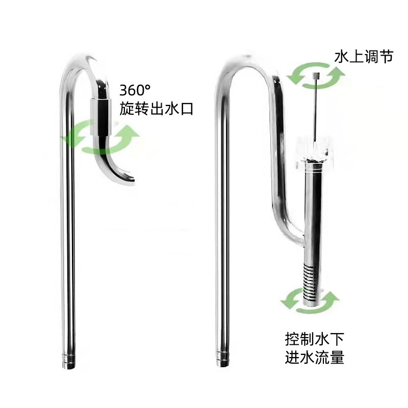 鱼缸草缸不锈钢进出水去除油膜器套装草缸配件鱼缸过滤桶设备水管