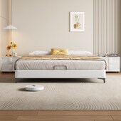 全实木榻榻米无床头床钢木静音排骨架中小户型齐边极简加粗加厚床