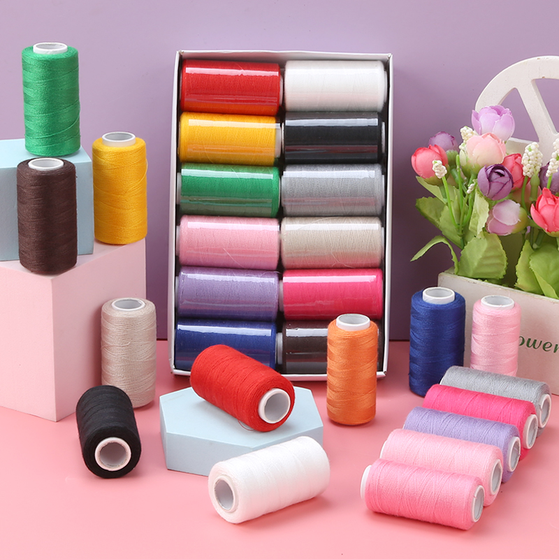 家用缝纫线粗线黑线白线缝衣服针线盒缝纫机专用线手工线团手缝线