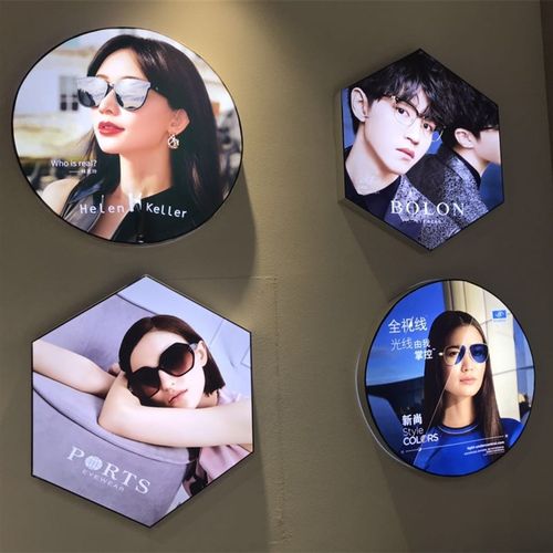 圆形卡布UV软膜LED无边框拉布装饰天花六边形挂墙式灯箱广告牌