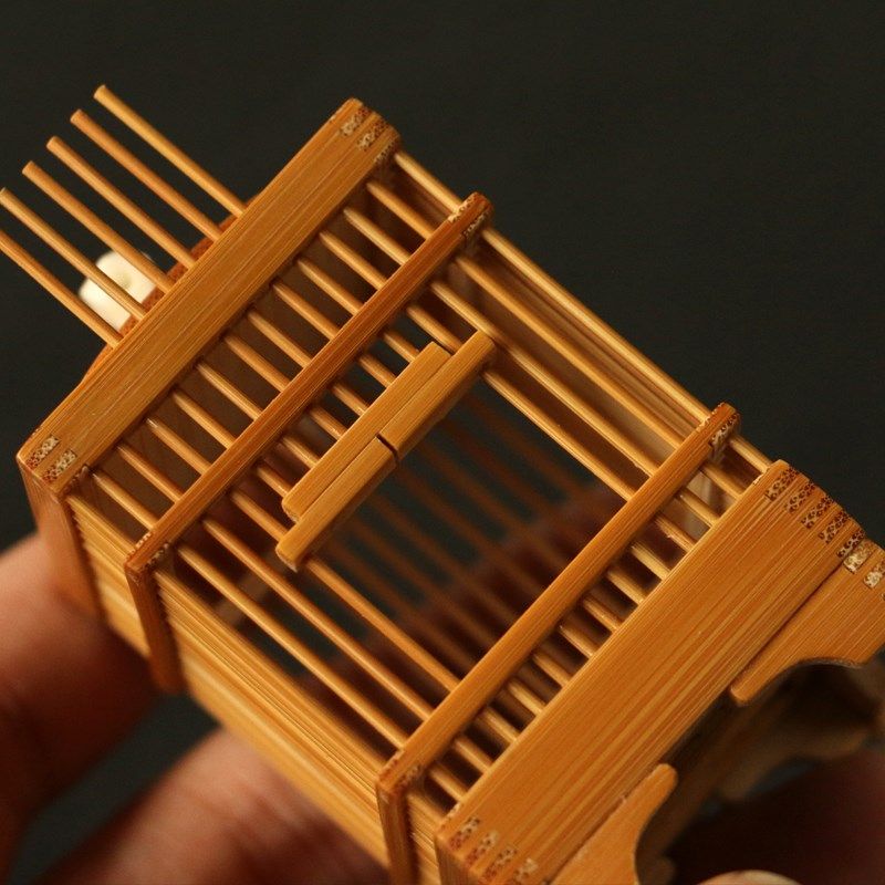 精品纯手工精工制作天然玉竹方形竹丝竹蛉笼子蝈蝈黄蛉盒竹笼虫具