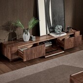 北美黑胡桃木全实木电视柜茶几组合意式 简约小户型客厅地柜视听柜