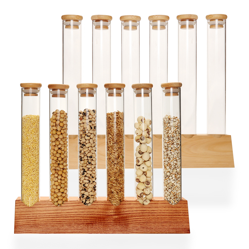 玻璃试管密封茶叶展示架咖啡熟豆生豆样品架咖啡厅吧台装饰架摆件