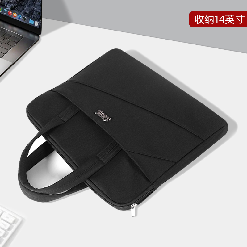 手提文件袋大容量防水帆布拉链式商务会议收纳袋办公文包会议袋