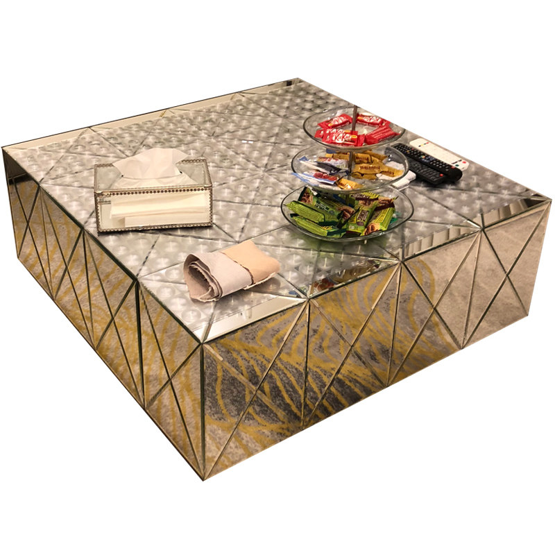 镜面茶几客厅电视柜组合轻奢玻璃方形茶几北欧小户型沙发个性茶几,住宅家具,茶几,淘宝优惠券,粉丝福利购,淘宝优惠卷