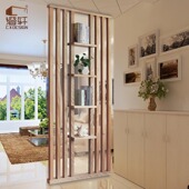 澄轩定做北欧家用隔断多层置物层架入户屏风电视墙餐门厅实木玄关