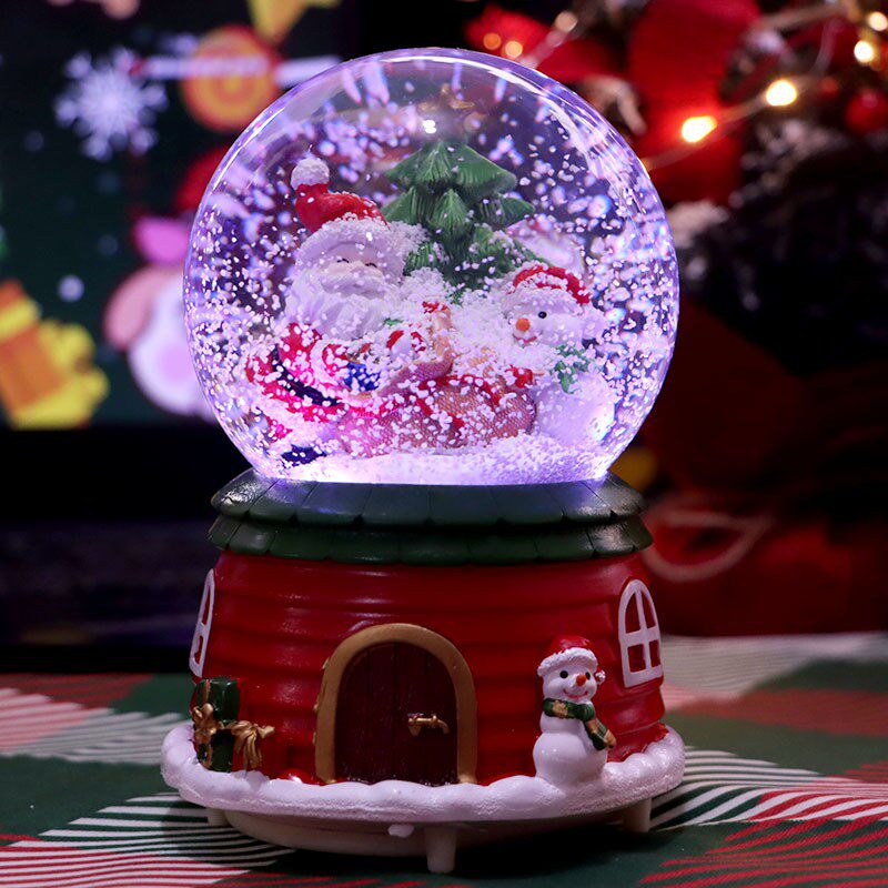 圣诞水晶球八音盒红色布置装饰品创意小礼物套装送男女生儿童生日