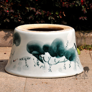 景德镇陶瓷器手绘底座鱼缸花盆瓷脚架子瓷金锦鲤睡莲荷花缸底柜