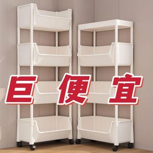 轮书架置物架落地客厅小推车卧室书柜小多层带儿童宿舍收纳架移动