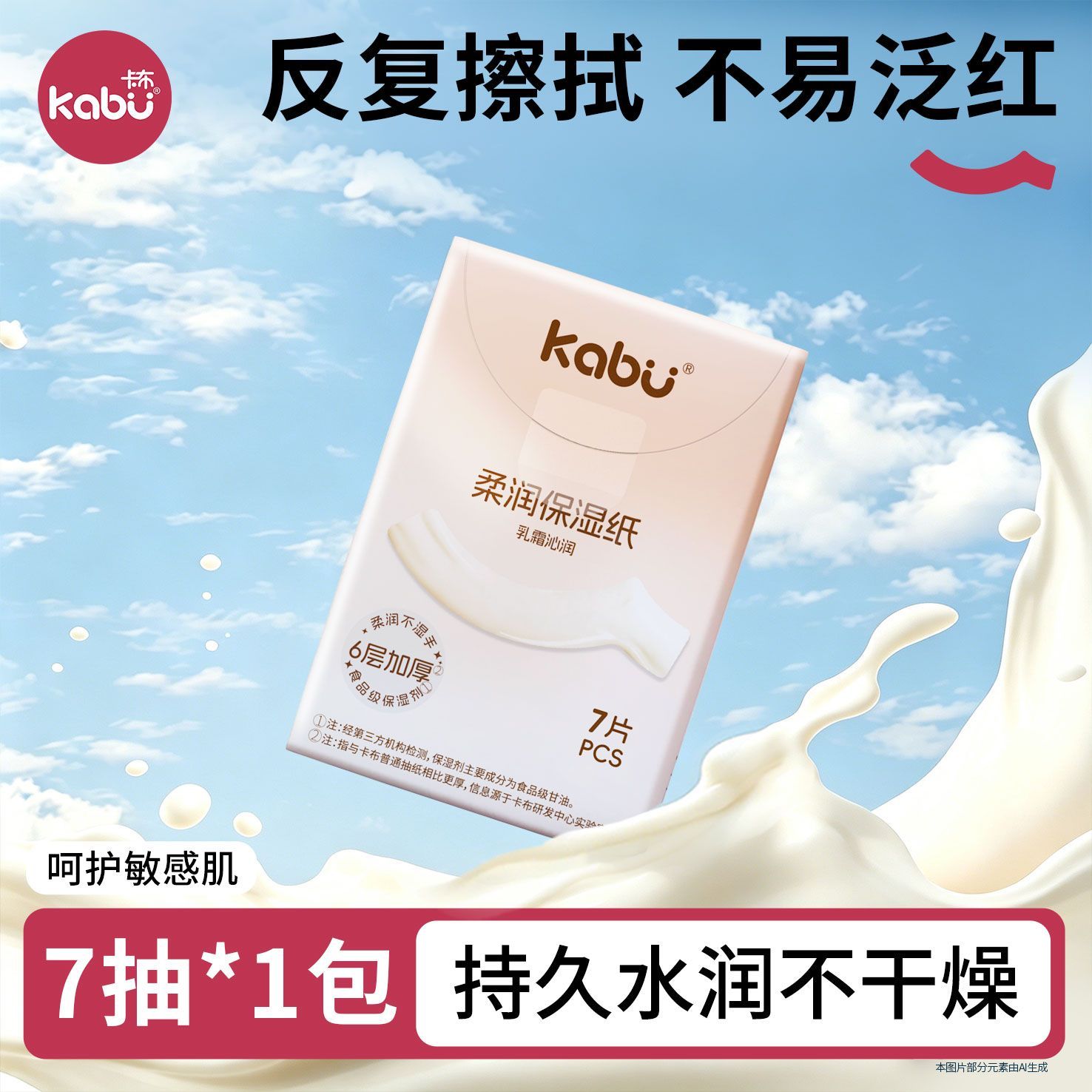 卡布乳霜纸婴儿云柔纸巾便携式小包柔纸巾保湿纸巾手帕纸加厚6层图片