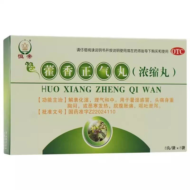 恒帝 藿香正气丸8g*8袋 浓缩丸解表化湿 理气中药丸