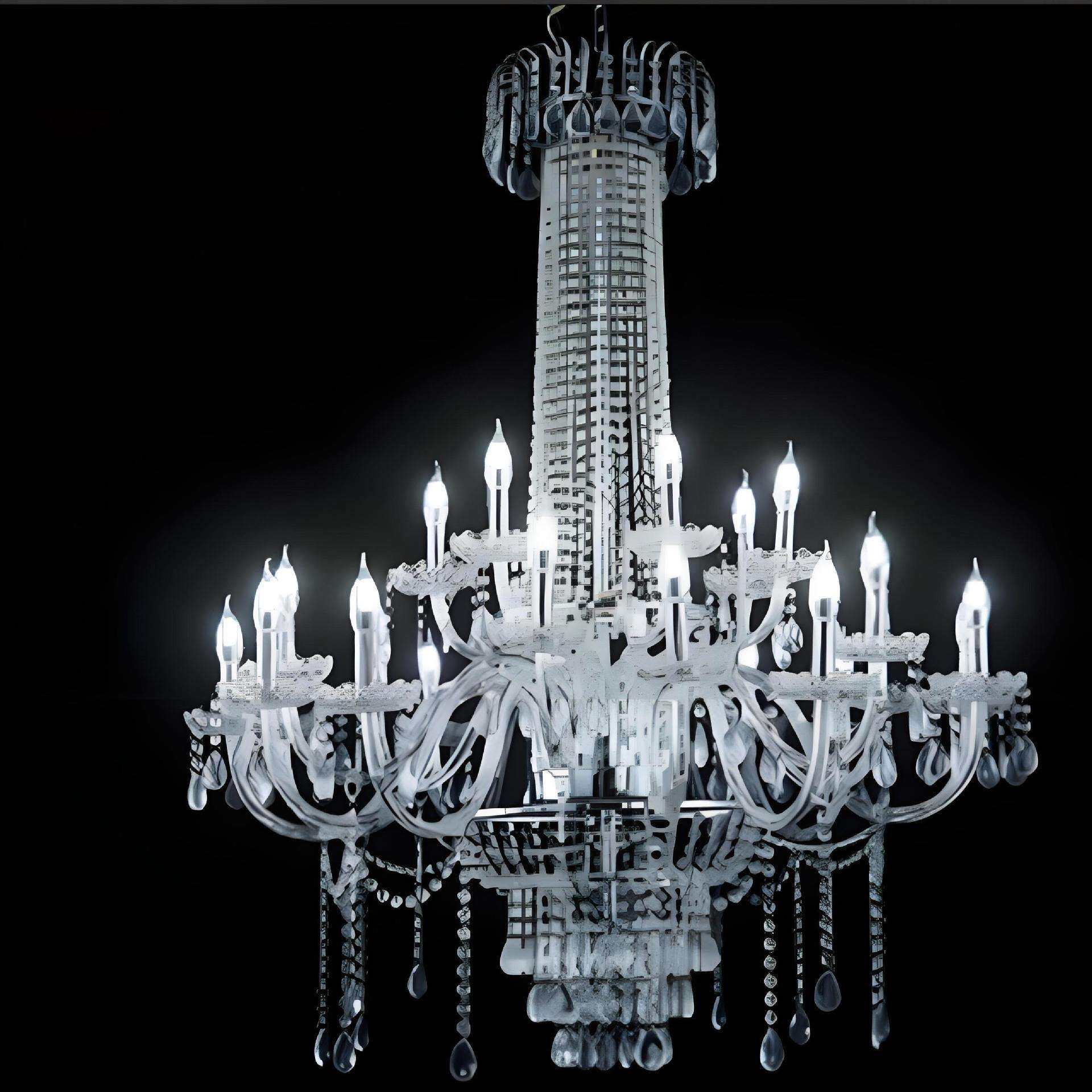 5021-12+6+6三层玻璃吊灯 铁艺吊灯 婚礼吊灯wedding light