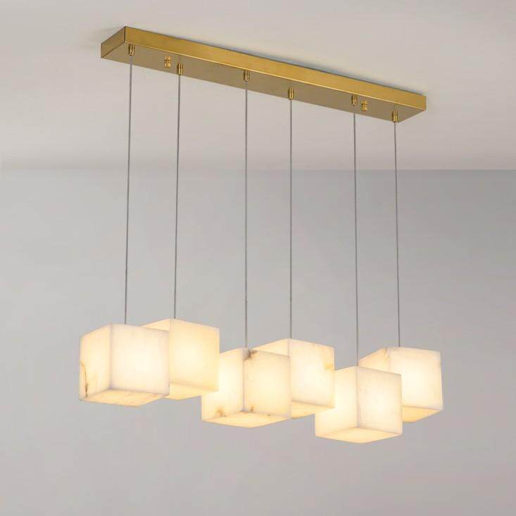 轻奢西班牙进口云石全铜餐厅吊灯简约设计师吧台样板间书房茶室灯