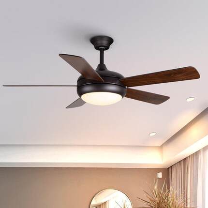 美式简约吊扇灯 现代复古电扇灯客厅餐厅风扇灯loft工业风吊灯LED