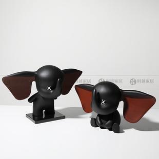 北欧简约卡通小飞象摆件家居客厅电视玄关柜摆设样板房间软装饰品