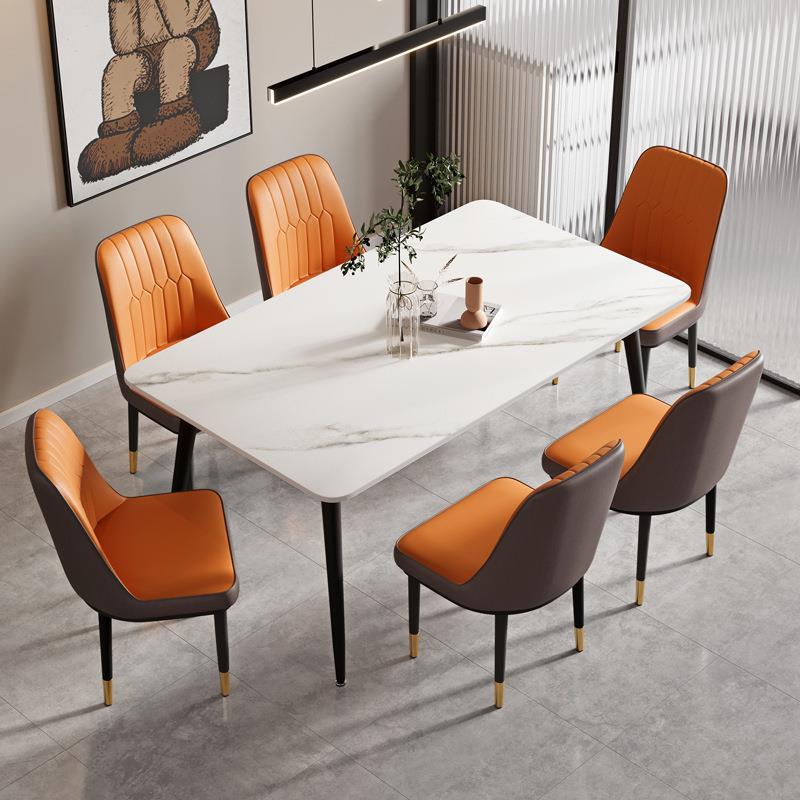 岩板餐桌家用小户型餐桌椅组合哑光现代简约轻奢客厅方桌吃饭桌子