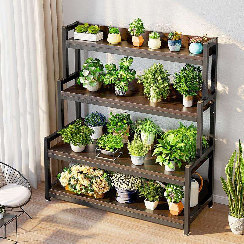 铁艺可移动花架带轮置物架阶梯客厅落地式多层花架子阳台户外庭院