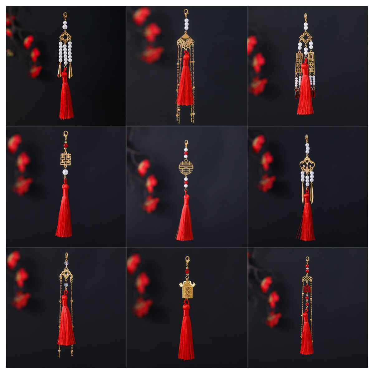 DIY饰品挂件新娘团扇吊坠