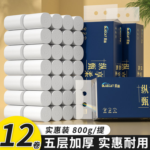 12卷800g无芯卷筒纸家用实惠装