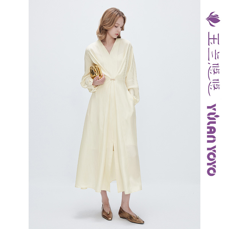 桑蚕丝连衣裙2025新款时尚中长裙