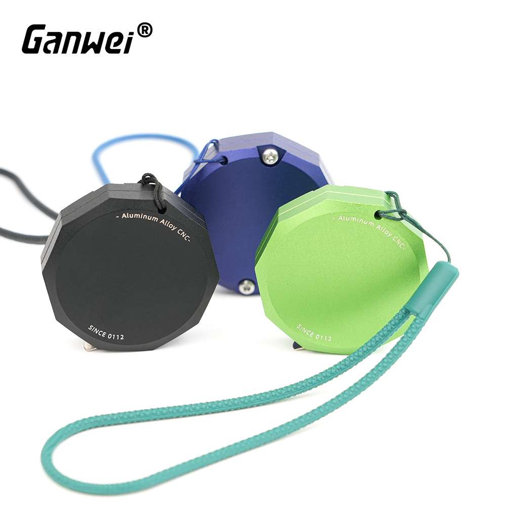 2m测量钢尺edc文玩随身便携全金属量具卷尺迷你米尺铝合金材质CNC