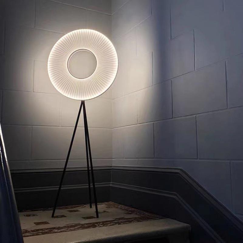 现代氛围落地灯客厅设计师创意北欧卧室床头展厅布艺百褶装饰立灯