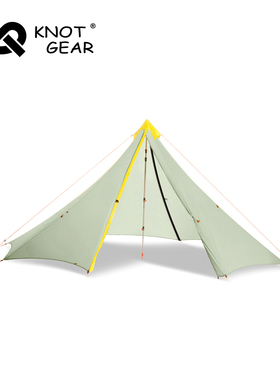 KNOT胡夫4大号金字塔帐篷户外4-6人防风雨帐半脊南坞内帐