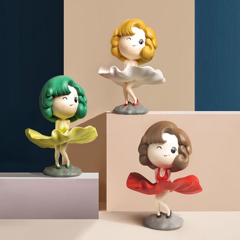 欧式仿真创意梦露可爱卡通版桌面装饰工艺品摆件客厅卧室玄关橱窗