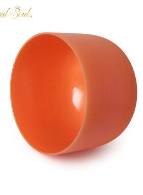 炼金水晶钵11英寸432Hz橙色磨砂钵石英水晶颂钵冥想疗愈唱歌碗