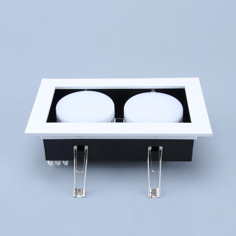 led斗胆灯嵌入式gx53豆胆灯7w9w散光格栅灯客厅可调角度双头筒灯