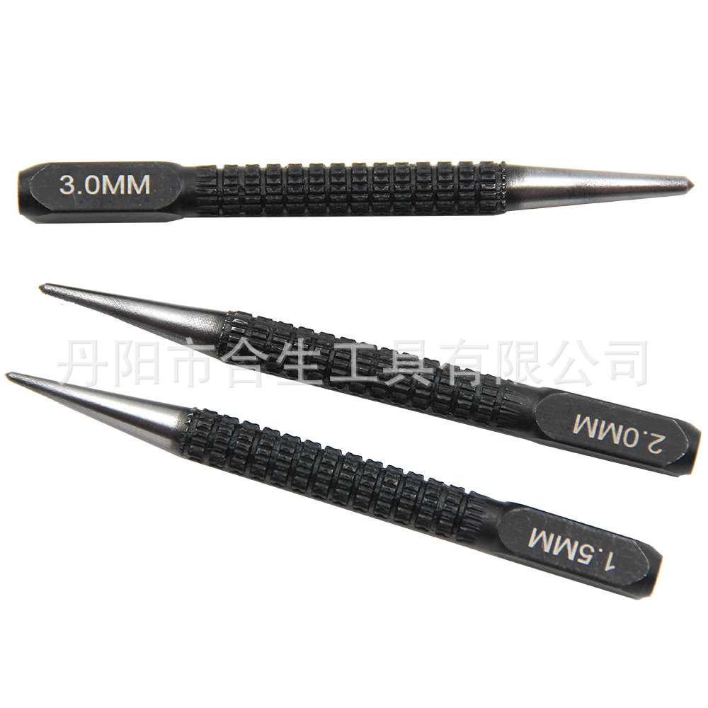 3pc方柄滚花冲子冲头1.5 2.0 3.0mm中心冲打孔定位冲1/32英制冲子