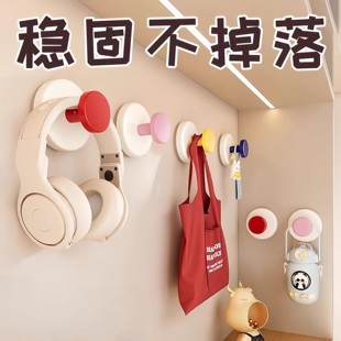 吸盘玄关多巴胺挂钩强力承重粘胶免打孔入户放钥匙神器帽子置物钩