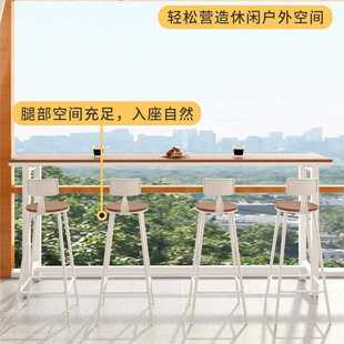 直销户外塑木吧台桌椅组合家用靠墙吧台餐桌椅露天长条酒吧桌 新款