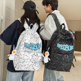 轻便背包高中初中生百搭潮流大容量双肩包男款 书包女美式 2025新款