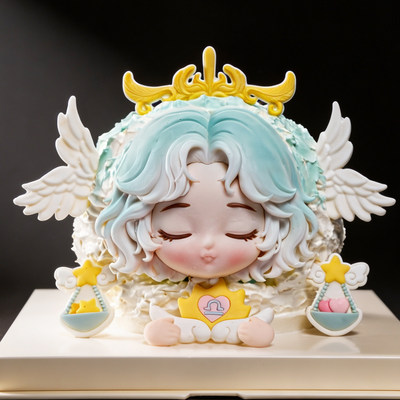 网红新款星座天秤座网红十二星座蛋糕装饰配件成品烘焙巧克力插件