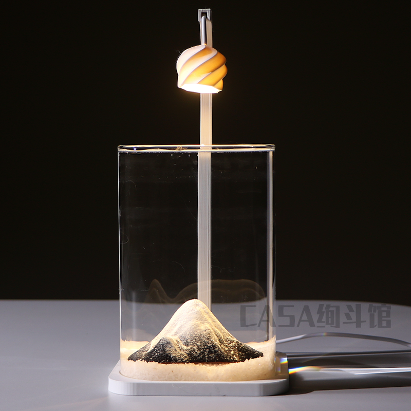 泰国斗鱼花灯玻璃鱼缸双缸小型懒人造景玻璃桌面创意鱼缸宿舍夜灯