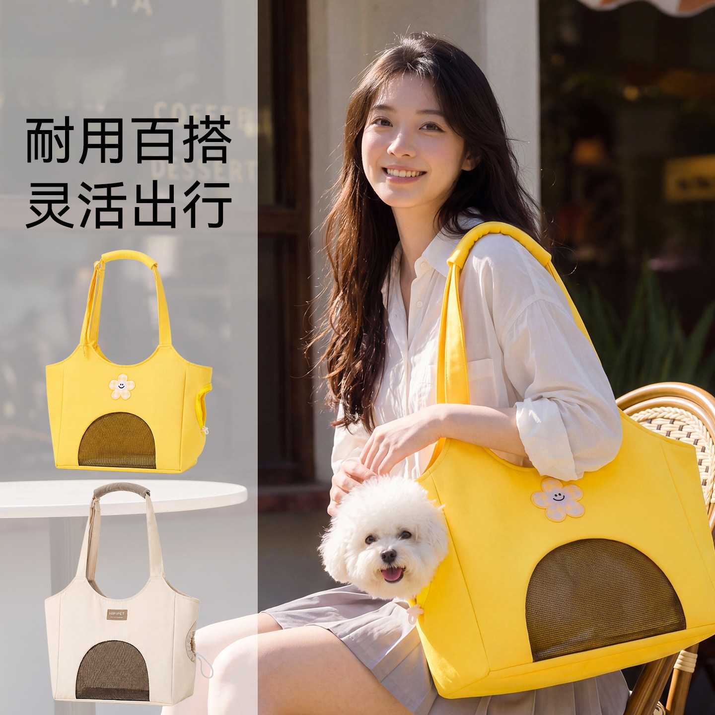四季款宠物萌趣随行帆布包小型