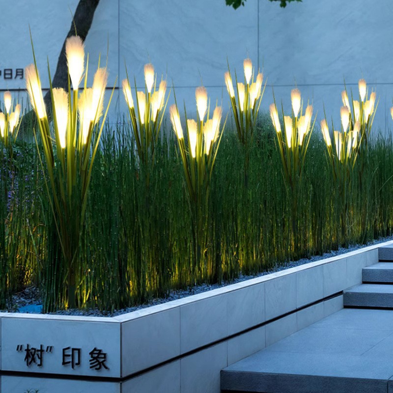 布丝芦苇地插灯户外防水三头光纤