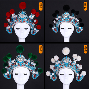 戏曲京剧豫剧道具小列子头盔盔帽小额子 打鼓帽男女兵头饰锣鼓帽