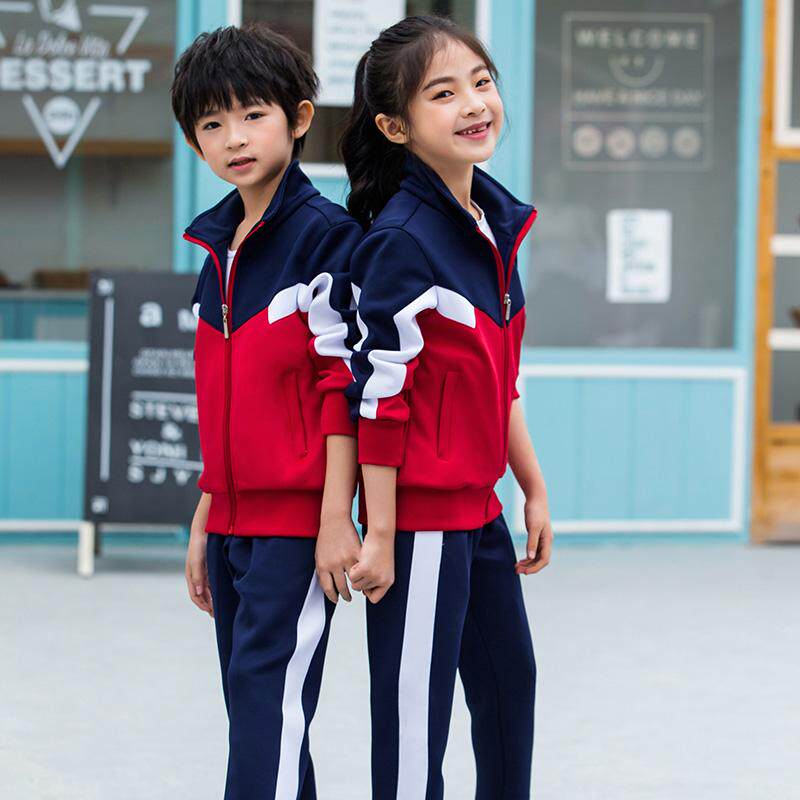 厂家直销初中小学生校服班服男女套装运动服团购定制大码长袖长裤