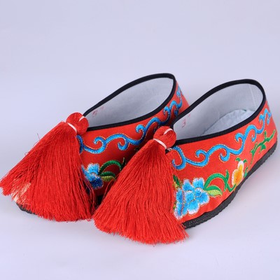 戏曲戏剧彩鞋女绣花平底