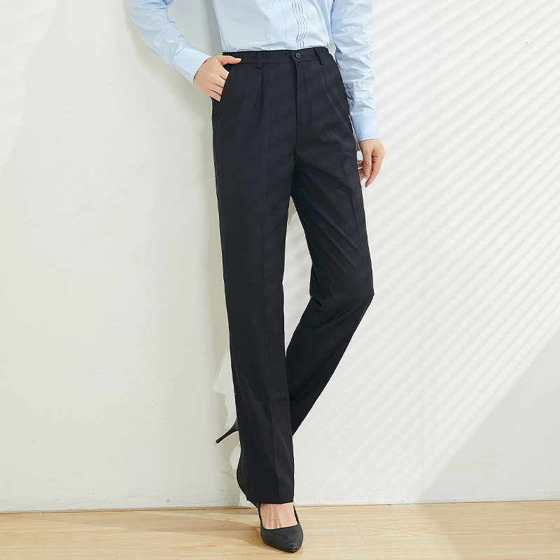 职业正装西裤女夏款藏青蓝黑色西装裤移动工作服制服工装裤子