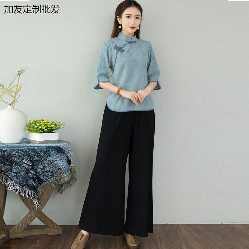 居士服佛系中国风棉麻汉