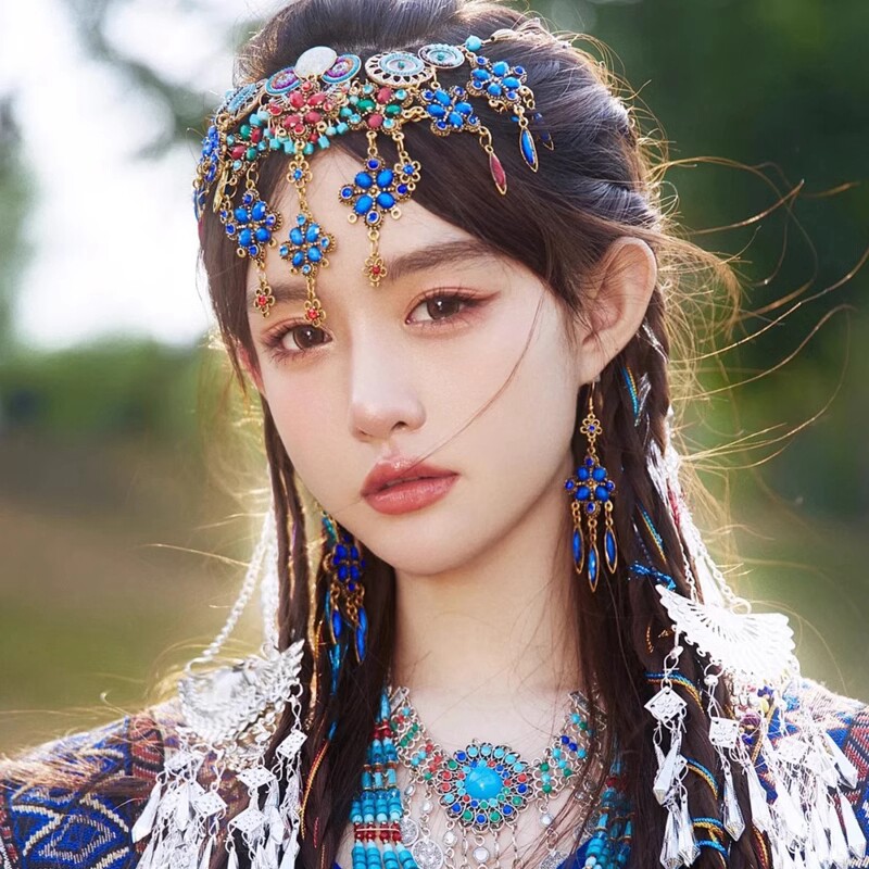 杨同款民族风额饰项链女