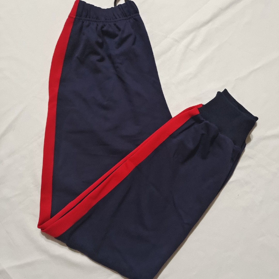 藏蓝色宽红条初高中男女儿童黑裤加绒校服裤小学生束脚校服