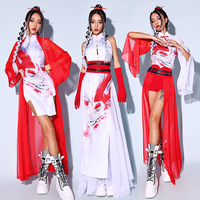女团打歌服中国风舞旗袍