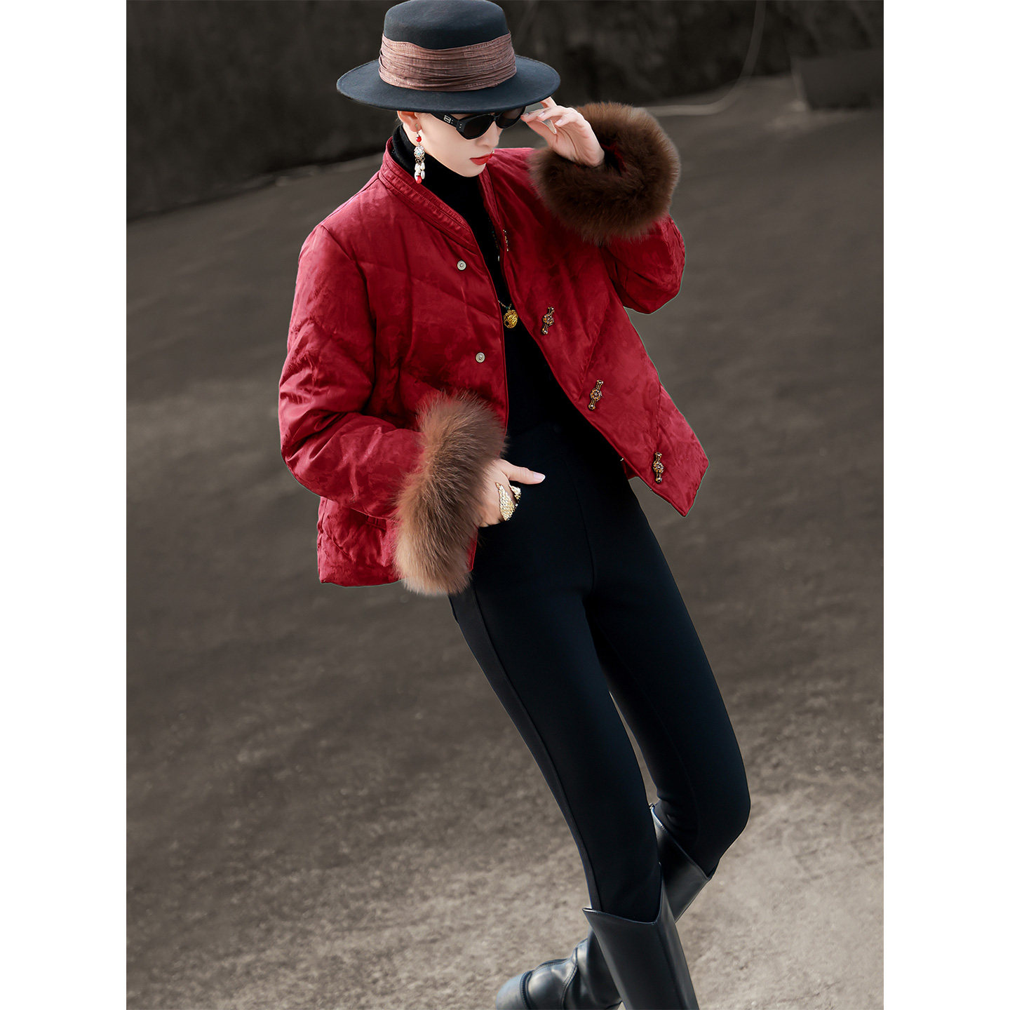 兰瑟儿2025冬季新款气质新中式国风毛毛袖白鸭绒短款羽绒服外套女,女装/女士精品,羽绒服,淘宝优惠券,粉丝福利购,淘宝优惠卷