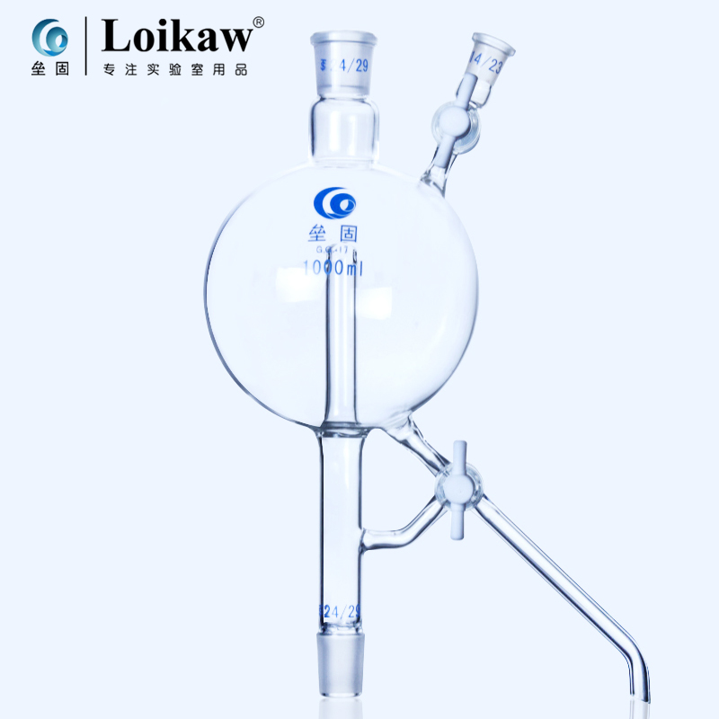 极速垒固高硼硅玻璃溶剂蒸馏头四氟节v门250/500/1000ml/24*24*14